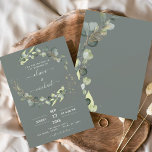 Inbjudan till Grönt för eukalyptus-bröllop för bud Flygblad<br><div class="desc">Budgetsaldo Grönt Eucalyptus Greenery Succulent Botanical Watercolor Vår bröllop Inbjudningar på vit bakgrund - innehåller vacker manustypografi och elegant med modernt botaniskt löv och grönt för den speciella Bröllopsdagen firande.</div>