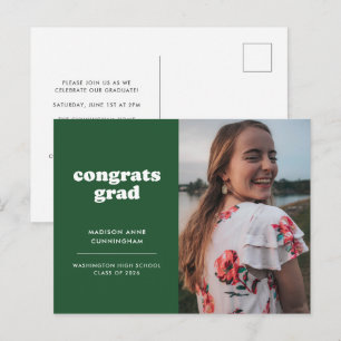 Inbjudan till grönt Gratulerar Grad Photo Studente