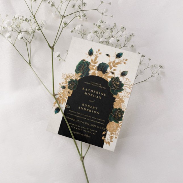 inbjudan till grönt guld ro bröllopsinbjudan (Skapare uppladdad)