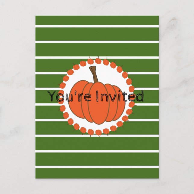 Inbjudan till grönt Halloween fest (Framsida)