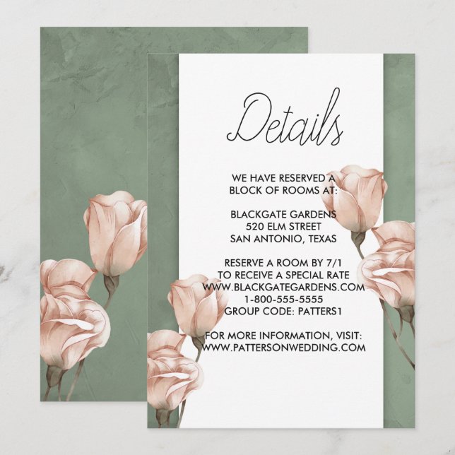 Inbjudan till grönt hölje för trendig (Fram/baksida)