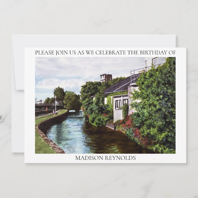 Inbjudan till grönt Island Illustration (Framsida)