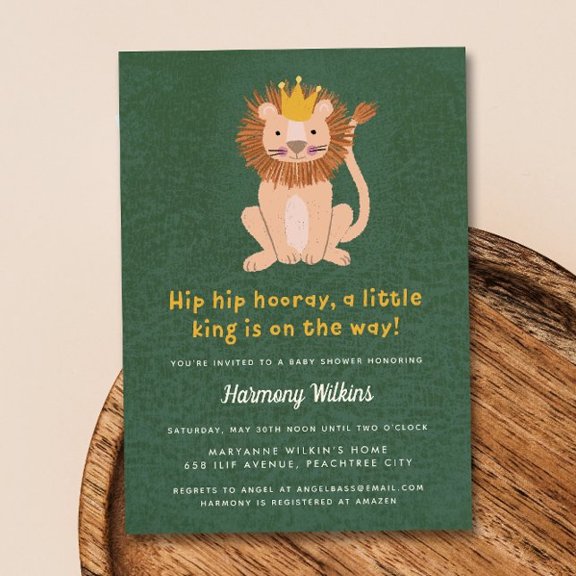 Inbjudan till grönt Little Kung Lejon Boy Shower (Skapare uppladdad)