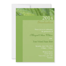 Inbjudan till grönt löv firande studenten.