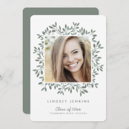 Inbjudan till grönt Löv Grad-fotoStudentfest