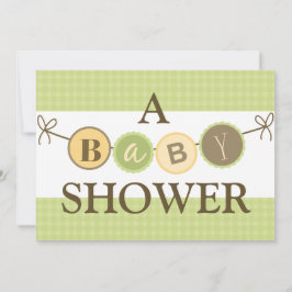 Inbjudan till grönt och Gult för babyskor