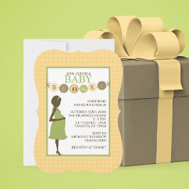 Inbjudan till grönt och Gult för babyskor