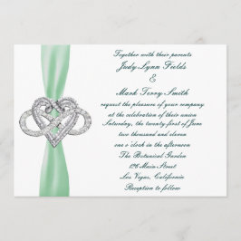Inbjudan till grönt Ofinity Heart Wedding