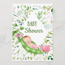 Inbjudan till grönt Pea Baby Shower