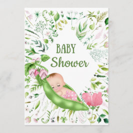 Inbjudan till grönt Pea Baby Shower