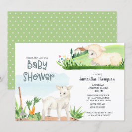 Inbjudan till Grönten Boys Baby Shower för Cute Fa