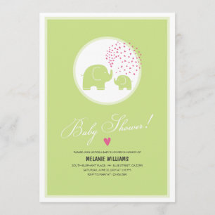 Inbjudan till Grönten Elephants Baby Shower för sn