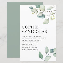 Inbjudan till Grönten Eucalyptus Wedding till vatt