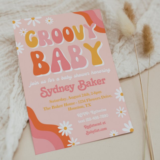 Inbjudan till Groovy Baby Shower (Skapare uppladdad)