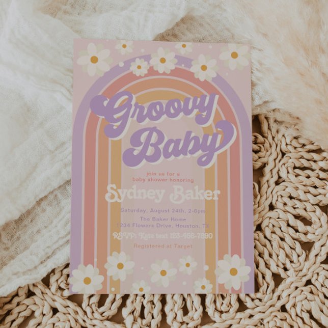 Inbjudan till Groovy Baby Shower | Babyskor (Skapare uppladdad)