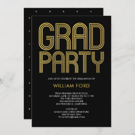 Inbjudan till Groovy Charm EDITABLE FÄRG Studenten