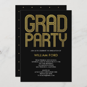 Inbjudan till Groovy Charm EDITABLE FÄRG Studenten