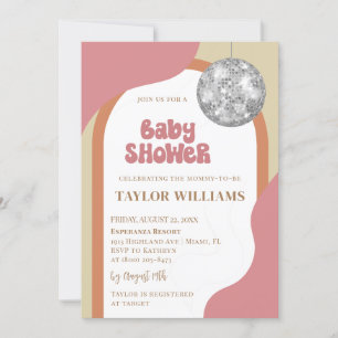 Inbjudan till Groovy Disco Baby Shower