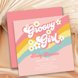 Inbjudan till Groovy Girl Baby Shower