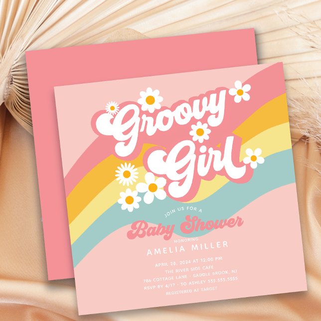 Inbjudan till Groovy Girl Baby Shower (Skapare uppladdad)