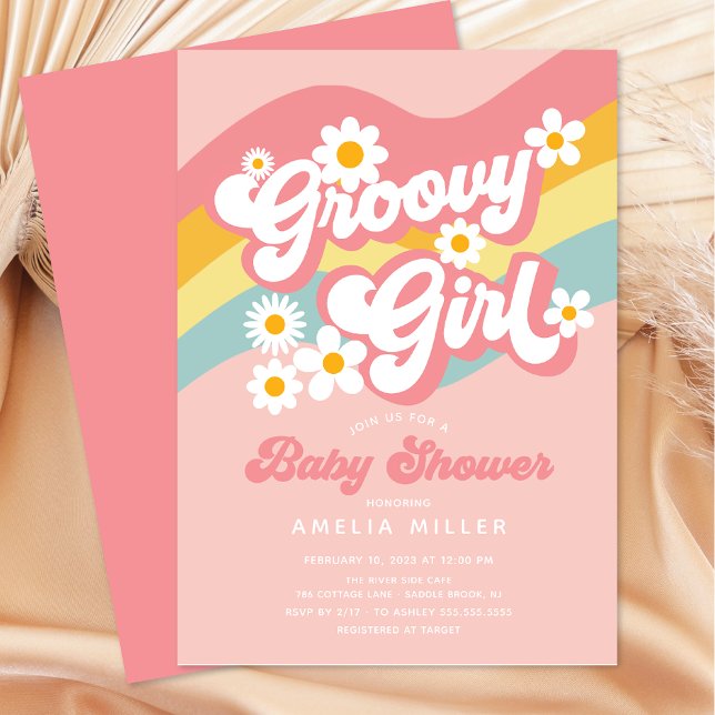 Inbjudan till Groovy Girl Baby Shower (Skapare uppladdad)