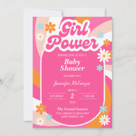Inbjudan till Groovy Girl Power Baby Shower