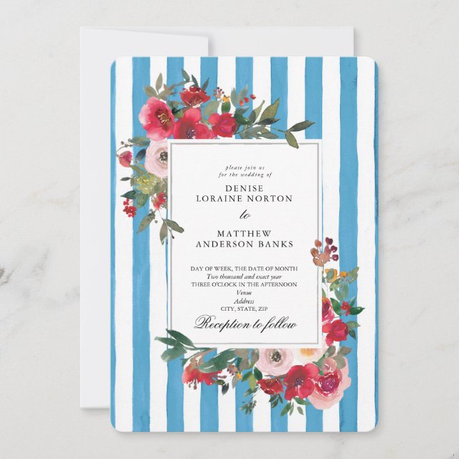 Inbjudan till Grotto Blue Wedding (Framsida)