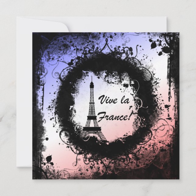 Inbjudan till Grunge Eiffel Torn (Baksida)