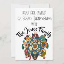 Inbjudan till Guests i thanksgiving Bord