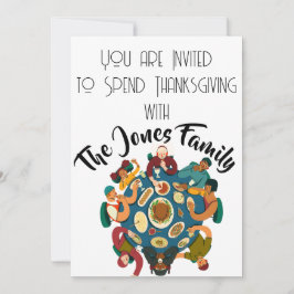 Inbjudan till Guests i thanksgiving Bord