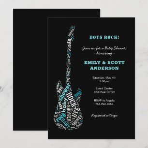 Inbjudan till Guitar Baby Shower från sten-a-bye
