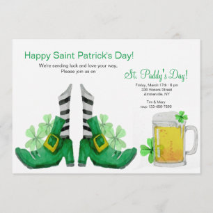 Inbjudan till Guld Buckle Leprechaun Shoes