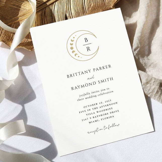 Inbjudan till guld Celestial bröllop (Skapare uppladdad)