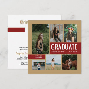 Inbjudan till guld & Crimson 6 Photo Studenten