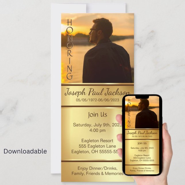 Inbjudan till Guld Digital Photo Memorial (Skapare uppladdad)