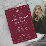 Inbjudan till Guld-fotofotot-Studenten i klassiskt<br><div class="desc">Den här klassiska snyggten till fotot studenten innehåller en guld-studentmössa och ett enkelt ram med anpassade på framsidan och tre fotokollage på baksidan. Ett underbart sätt att visa student. Klicka på knappen Redigera om du vill anpassa designen.</div>