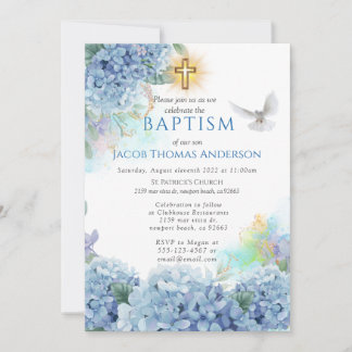 Inbjudan till guld Greenery Eucalyptus Boy Baptism