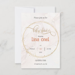 Inbjudan till guld Luxury Baby Shower