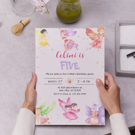 Inbjudan till guld Magic Fairy Birthday
