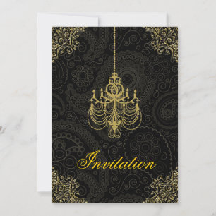 Inbjudan till Guld Ornate Baroque Chandelier