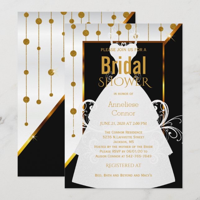 Inbjudan till guld-portar, svartvitt-Möhippa (Fram/baksida)