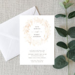 Inbjudan till Guld Romantic Blommigt Wandebröllop<br><div class="desc">Elegant faux guld blommigt krans med ett elegant-skript för anpassningsbar. Välj mellan olika bakgrundsobjekt och kontrollera vår färg om du vill ha fler matchande objekt från den här samlingen.</div>