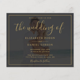 Inbjudan till Guld-skript för fotobröllop