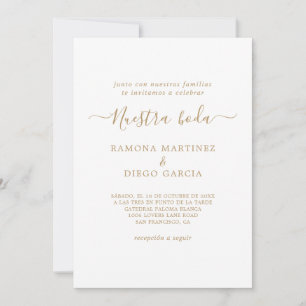 Inbjudan till guld spanska Nuestra Boda