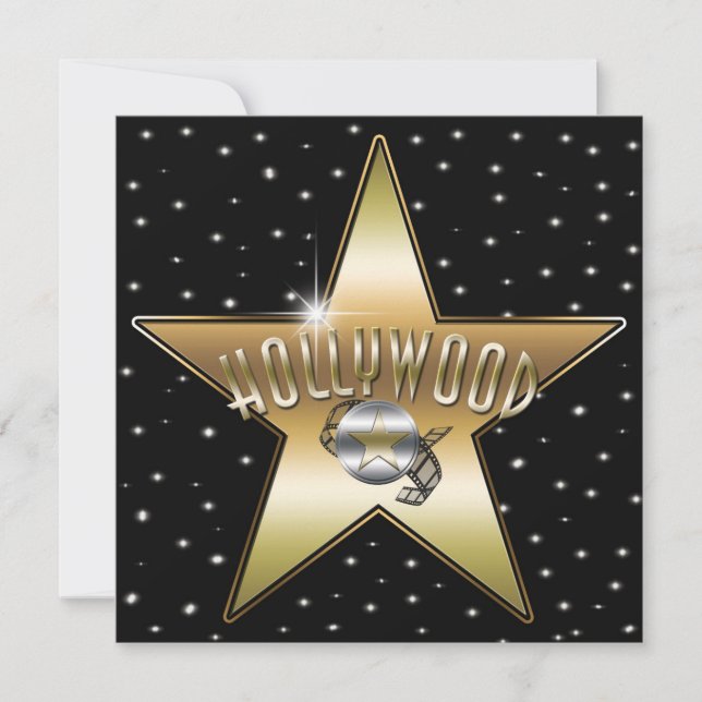Inbjudan till guld Star Silver Old Hollywood-Gnist (Framsida)