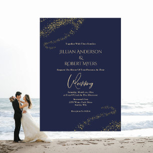 Inbjudan till Guld Stardust Wedding
