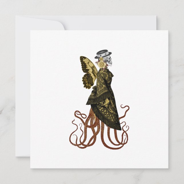 Inbjudan till guld SteamPunk Series Design 5 (Framsida)