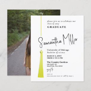 Inbjudan till Guld Tassel Photo Studenten