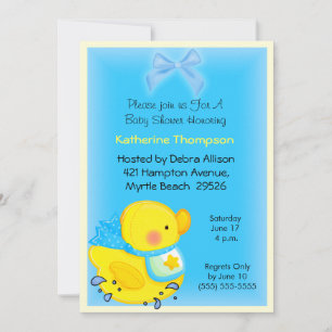 Inbjudan till gult Anka Baby Shower