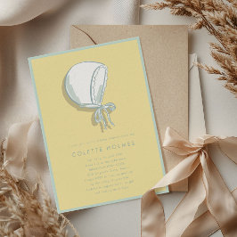 Inbjudan till gult Baby Bonnet Baby Shower